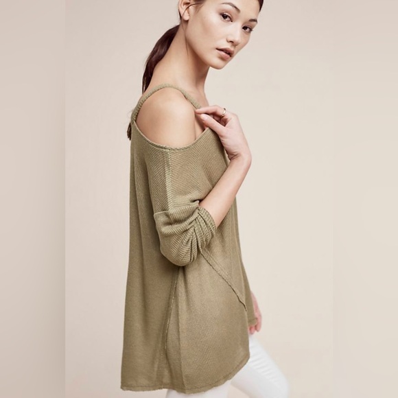 NWOT Anthropologie Millipa Open Shoulder Knit Top - Picture 3 of 6